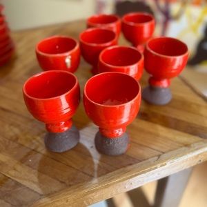 Set of 8 Canadian Laurentian Pottery Black Lava